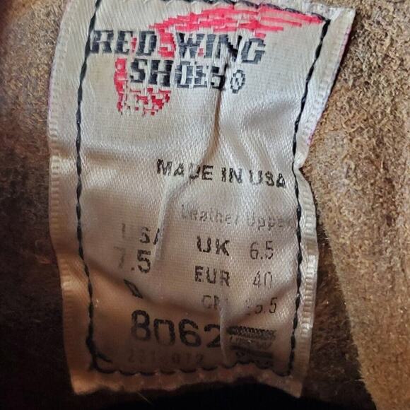 Red Wing 8062 Merchant Olive Mohave Roughout Suede Ankle Boots Brown Size 7.5 D - Picture 8 of 11